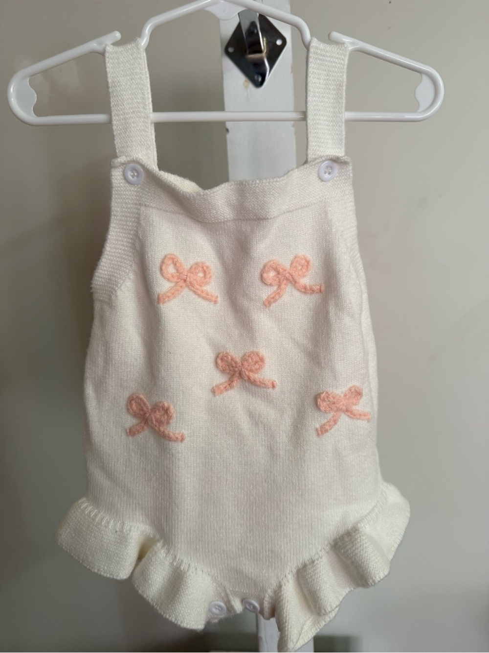 Bows and Buttons Knit Romper